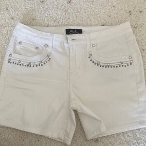 Earl Jeans White Studded Jean Shorts